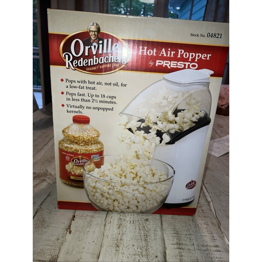 Presto 04821 Orville Redenbacher's Hot Electric & Air Popcorn Makers New Sealed